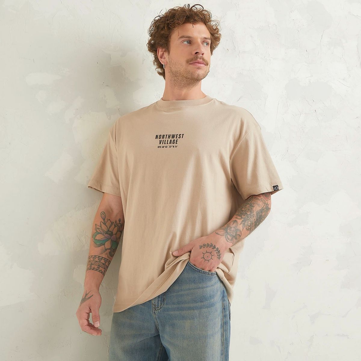 AMERICANINO - Polera Americanino Manga Corta Regular Fit Hombre Algodón Estampada