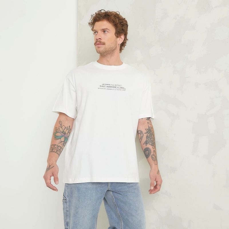 AMERICANINO - Polera Americanino Manga Corta Regular Fit Hombre Algodón Estampada