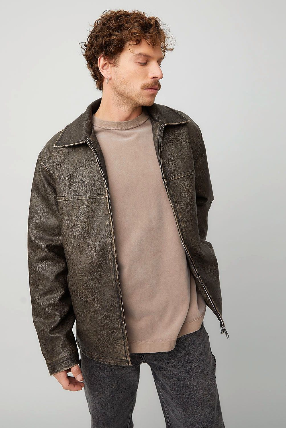 AMERICANINO - Chaqueta Casual De Cuero Americanino Hombre