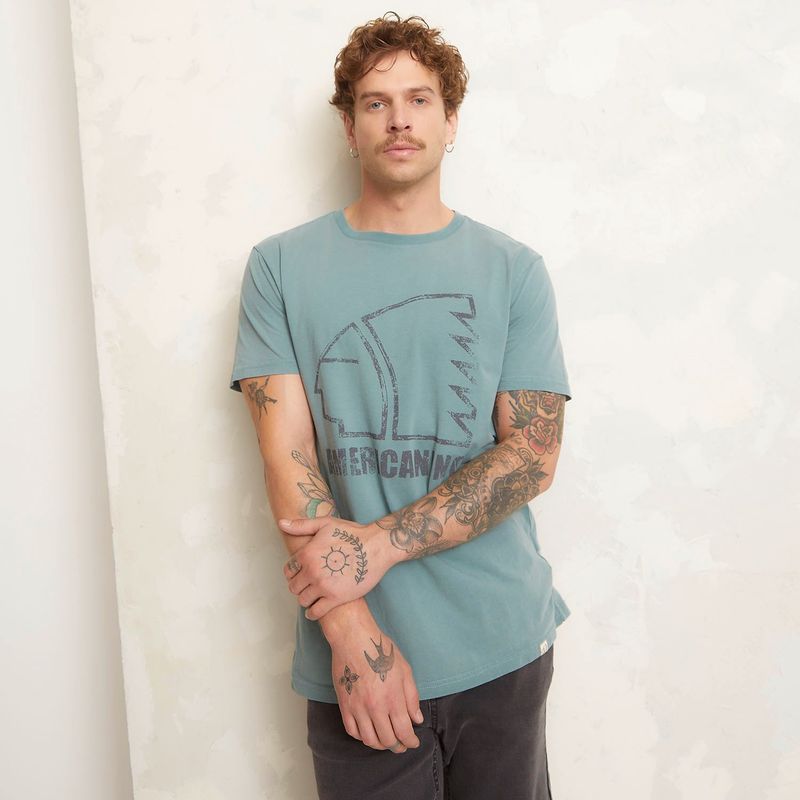 AMERICANINO - Polera Americanino Estampada Manga Corta Hombre Algodón