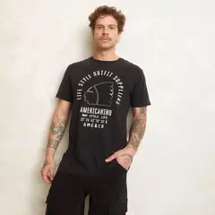 AMERICANINO - Polera Estampada Manga Corta Hombre Algodón