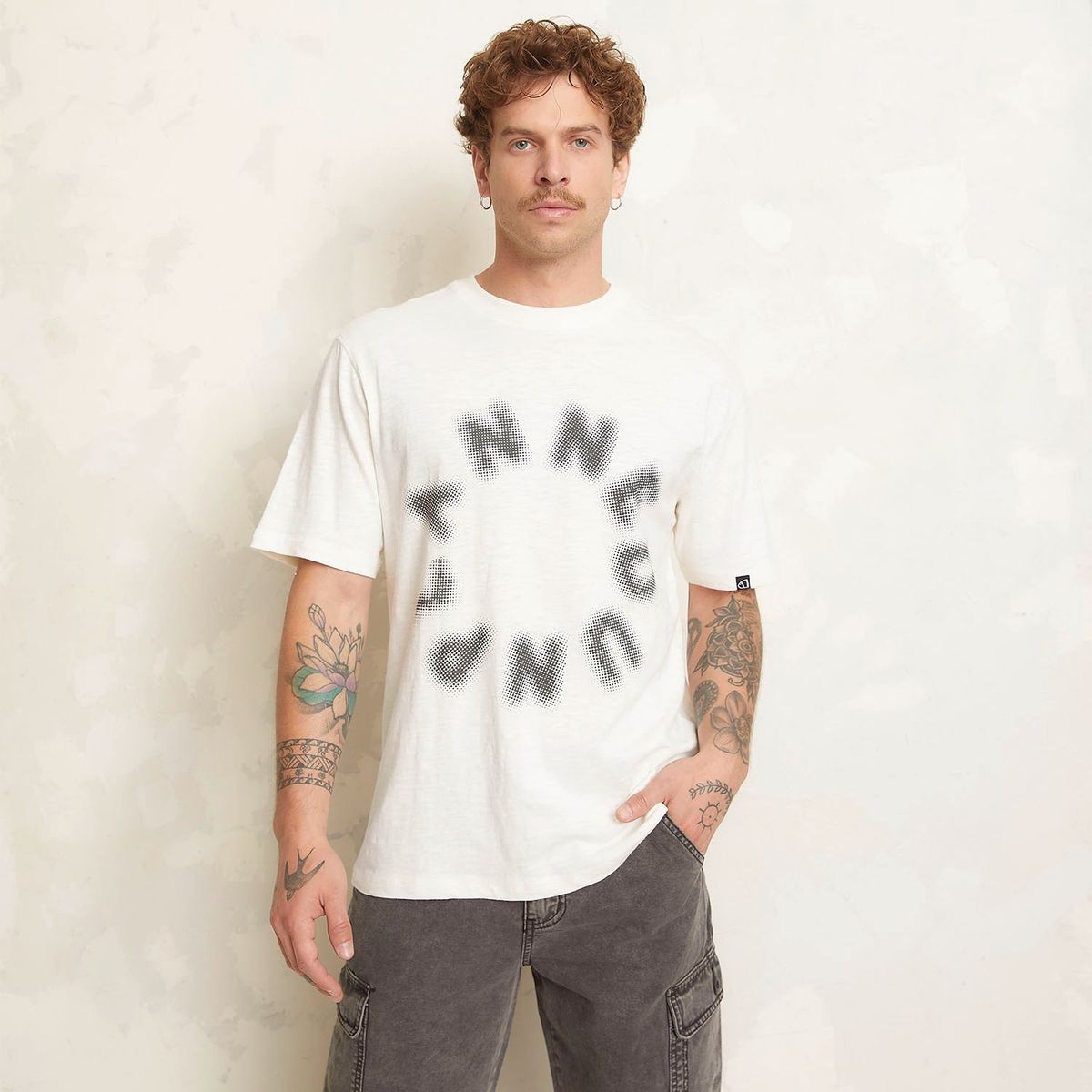 AMERICANINO - Polera Americanino Manga Corta Estampada Hombre Algodón