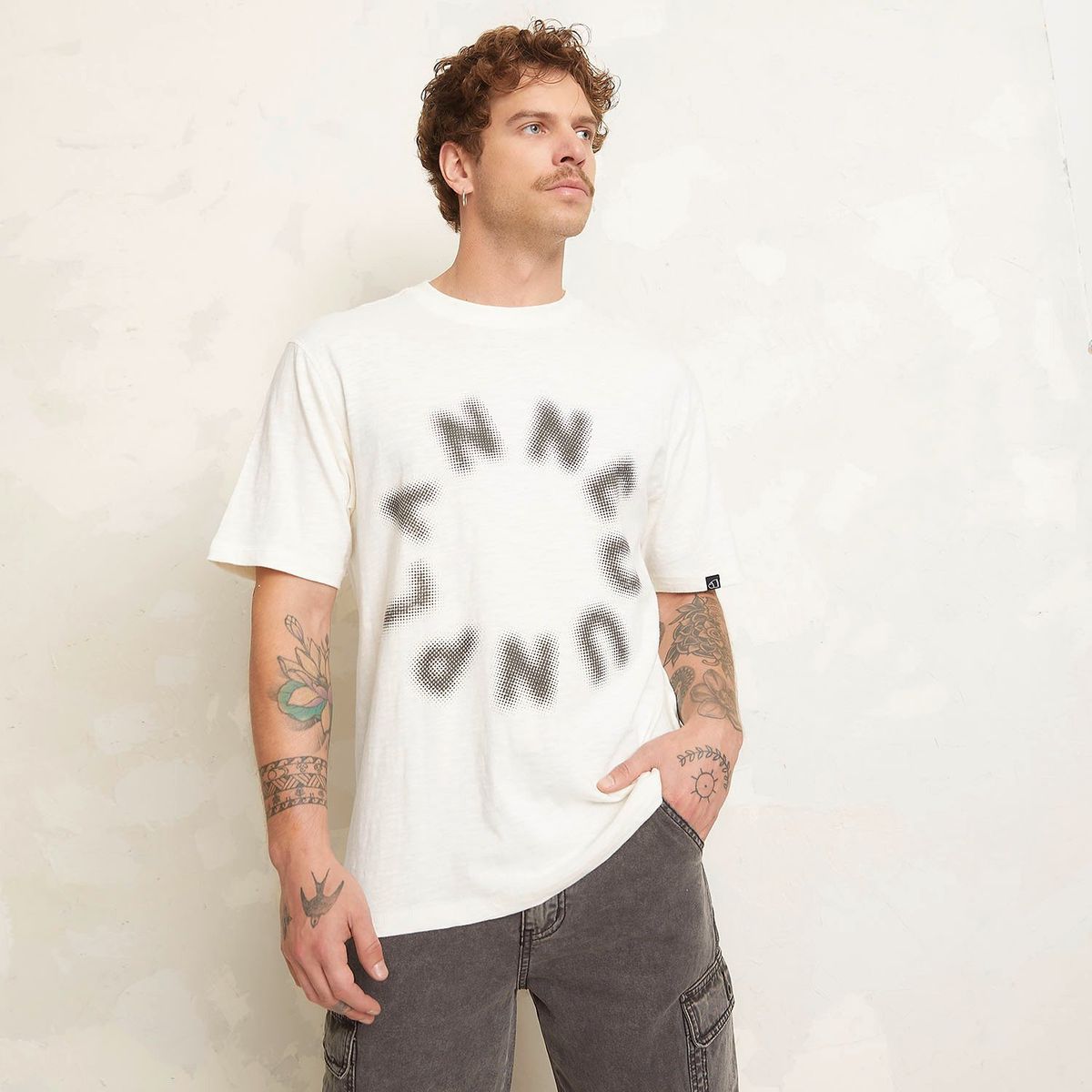 AMERICANINO - Polera Americanino Manga Corta Estampada Hombre Algodón