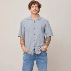 AMERICANINO - Camisa Manga Corta Boxy Fit Algodón Hombre