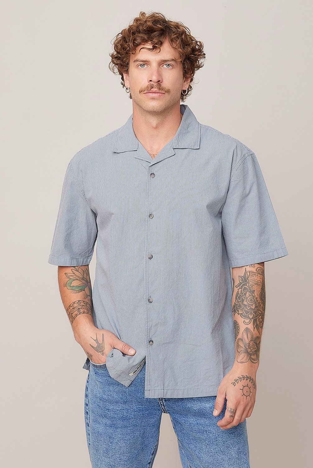 AMERICANINO - Camisa Manga Corta Boxy Fit Algodón Americanino Hombre