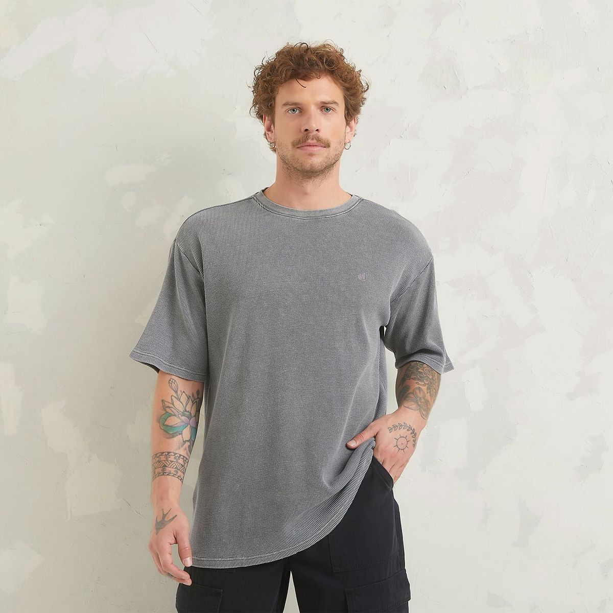 AMERICANINO - Polera Americanino Manga Corta Waffle Algodón Hombre