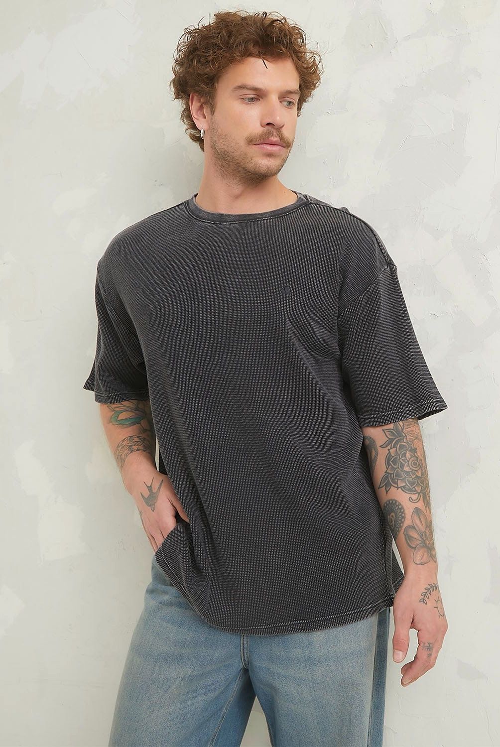 AMERICANINO - Polera Americanino Manga Corta Waffle Algodón Hombre