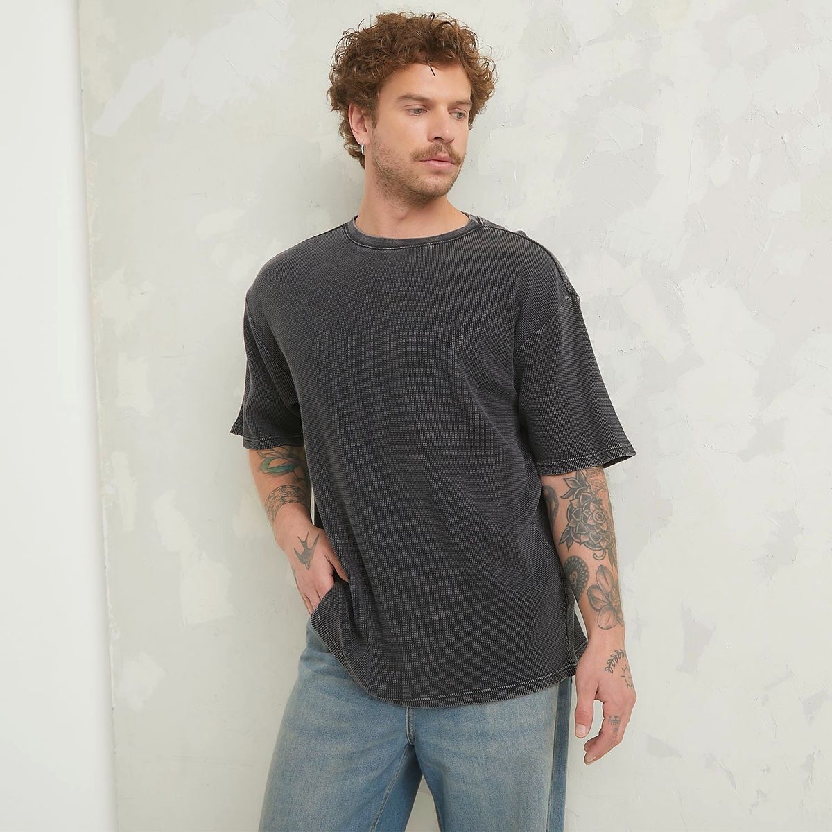 AMERICANINO - Polera Americanino Manga Corta Waffle Algodón Hombre