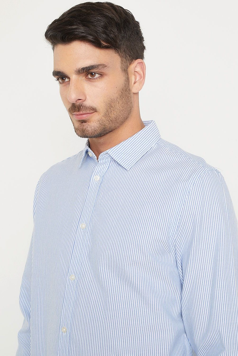 BASEMENT - Camisa Oxford Hombre Basement Algodón Manga Larga Slim Fit