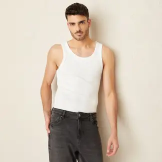 BASEMENT - Polera Sin Mangas Slim Fit Algodón Hombre