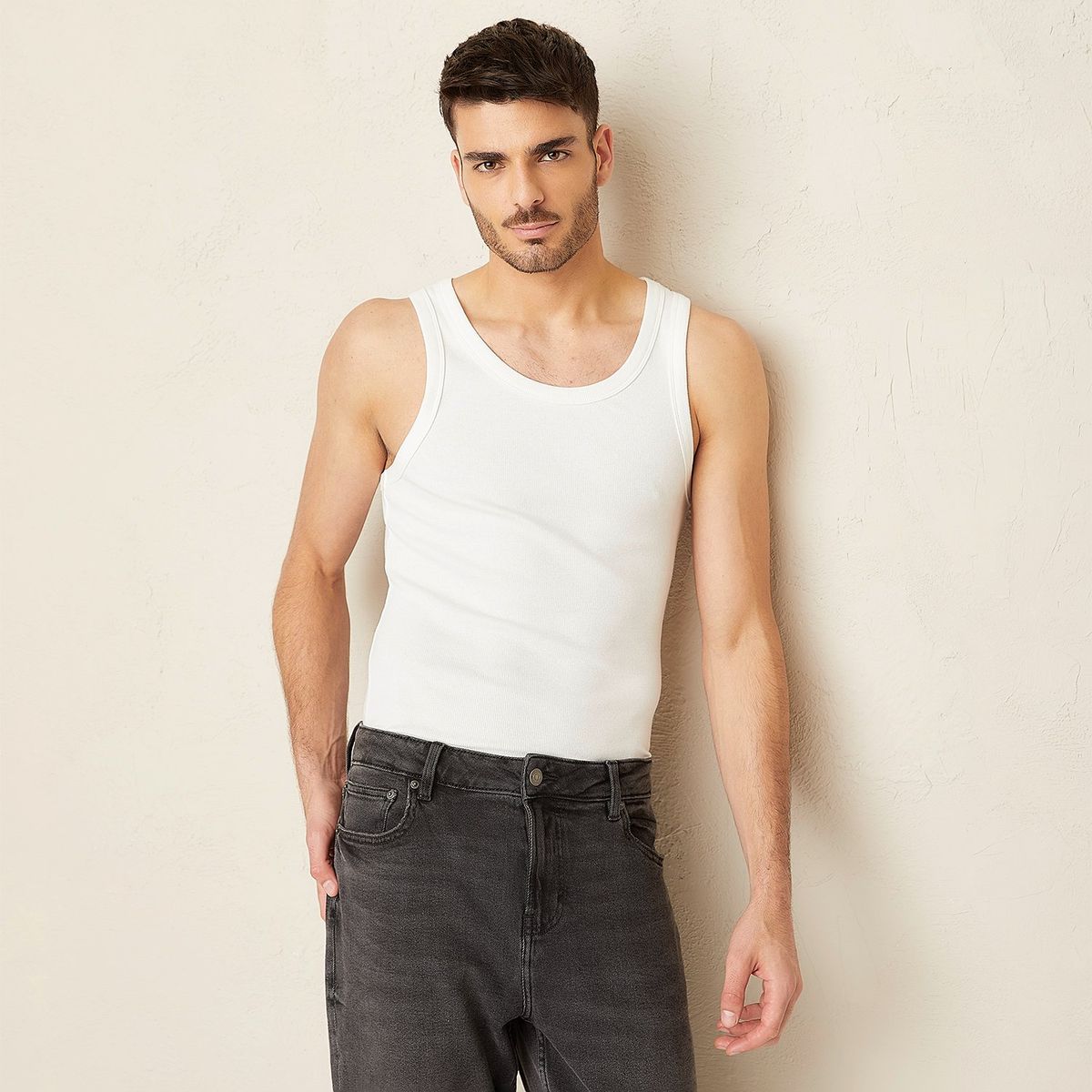 BASEMENT - Polera Sin Mangas Slim Fit Algodón Hombre Basement