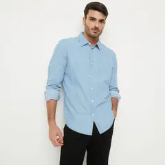 BASEMENT - Camisa Denim Manga Larga Slim Fit Hombre