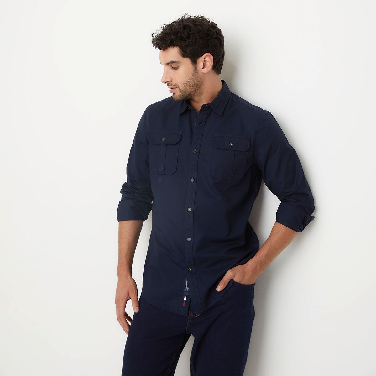 UNIVERSITY CLUB - Camisa Manga Larga Casual Algodón Hombre University Club