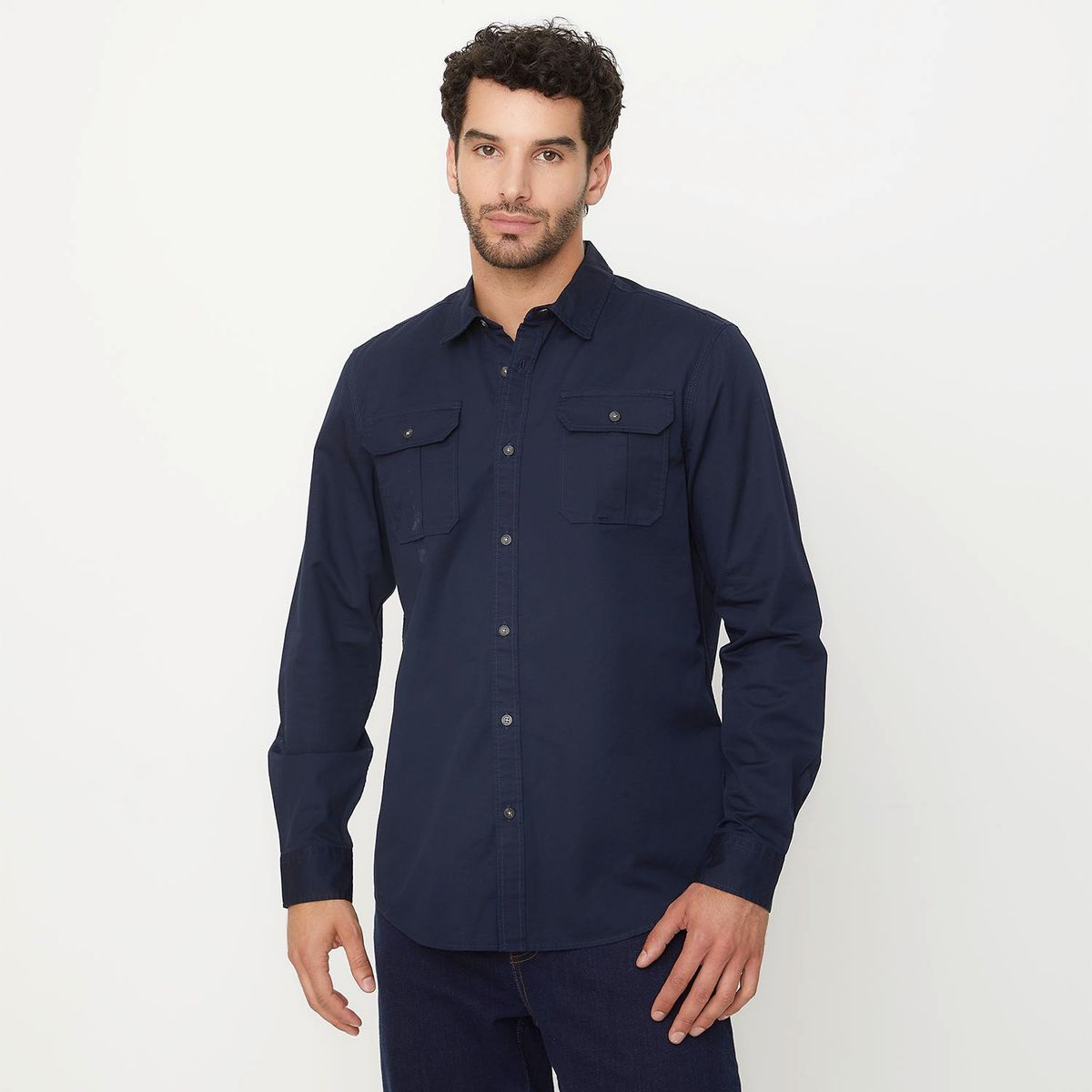 UNIVERSITY CLUB - Camisa Manga Larga Casual Algodón Hombre University Club