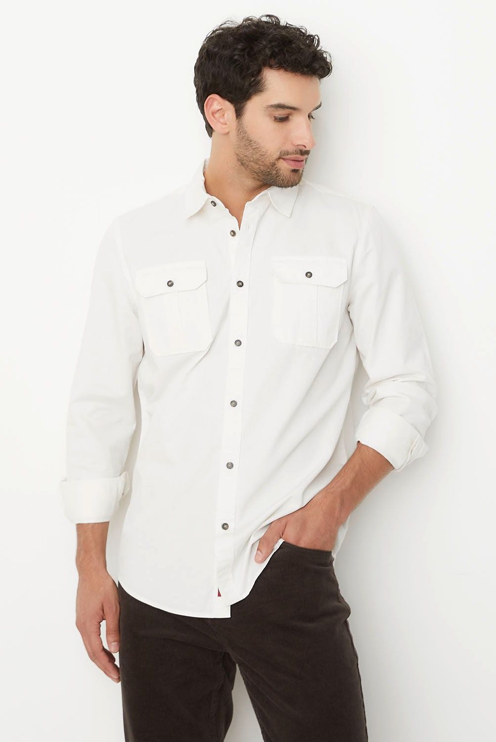 UNIVERSITY CLUB - Camisa Manga Larga Casual Algodón Hombre