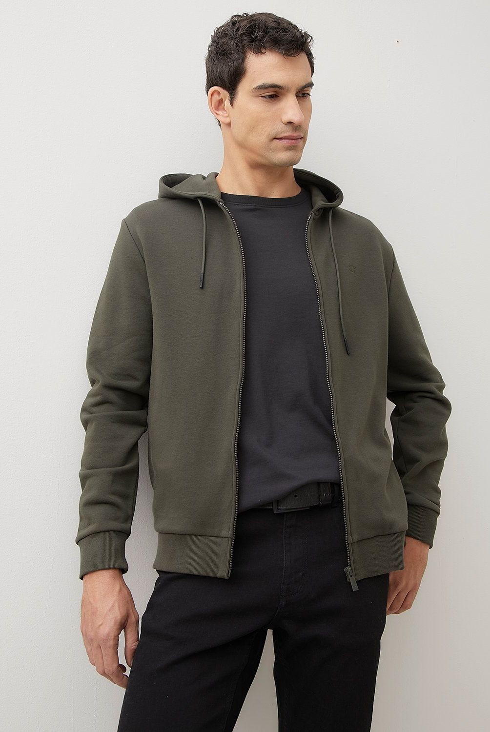 WOLF&HANK - Polerón con Cierre Wolf&Hank Algodón con Gorro Hombre