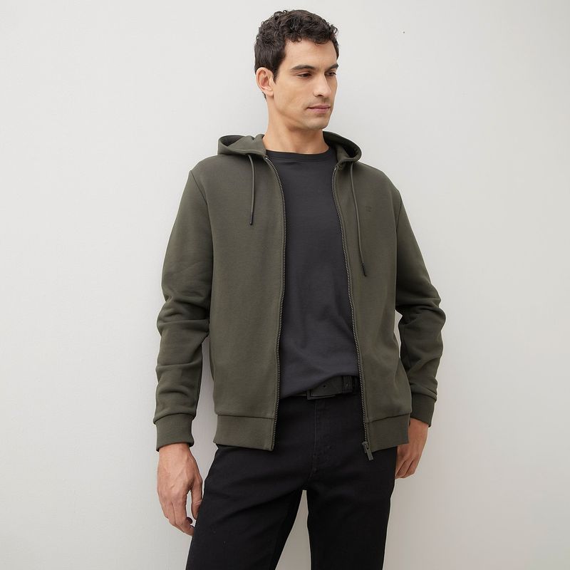 WOLF&HANK - Polerón con Cierre Wolf&Hank Algodón con Gorro Hombre