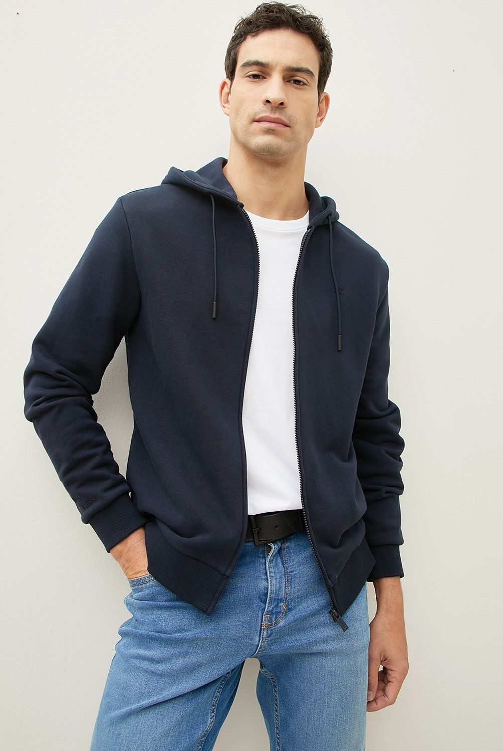 WOLF&HANK - Polerón con Cierre Wolf&Hank Algodón con Gorro Hombre