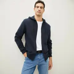 WOLF&HANK - Polerón con Cierre Algodón con Gorro Hombre