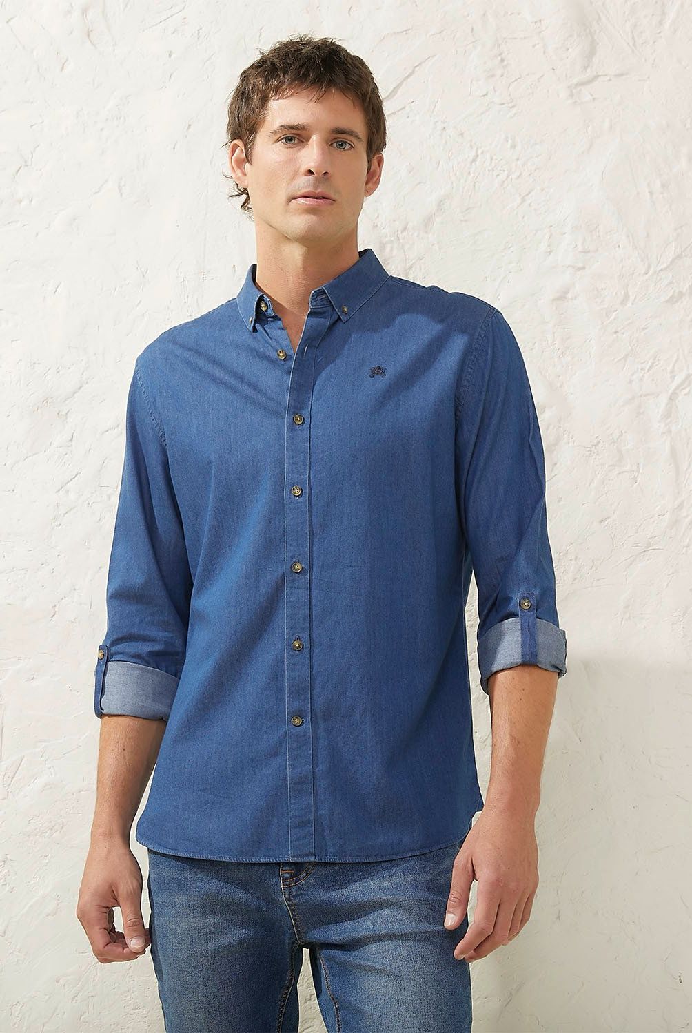 CASCAIS - Camisa Casual Denim Cascais Slim Fit Algodón Hombre
