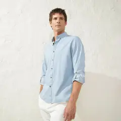 CASCAIS - Camisa Manga Larga Denim Slim Fit Hombre