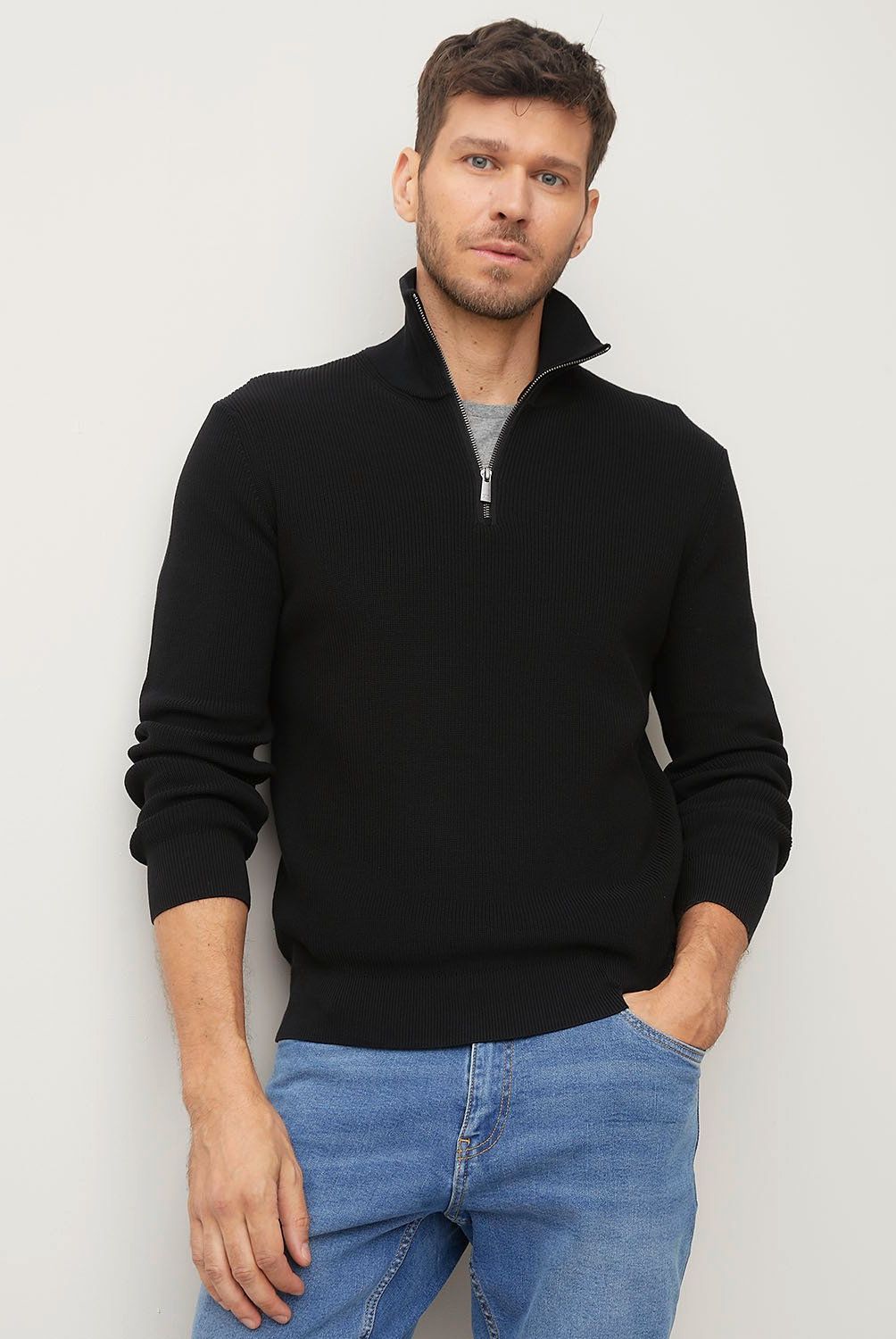 WOLF&HANK - Sweater Casual Algodón con Cremallera Wolf&Hank Hombre