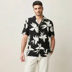 BASEMENT - Camisa Relaxed Fit Manga Larga Viscosa