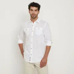 UNIVERSITY CLUB - Camisa Manga Larga Utility Algodón Regular Fit Hombre