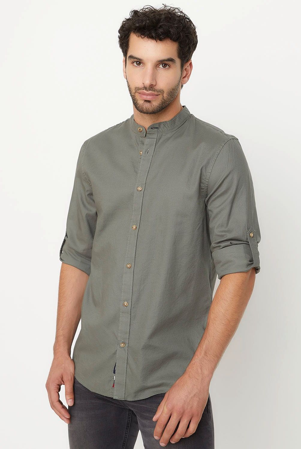 UNIVERSITY CLUB - Camisa Casual Hombre University Club Algodón Cuello Mao