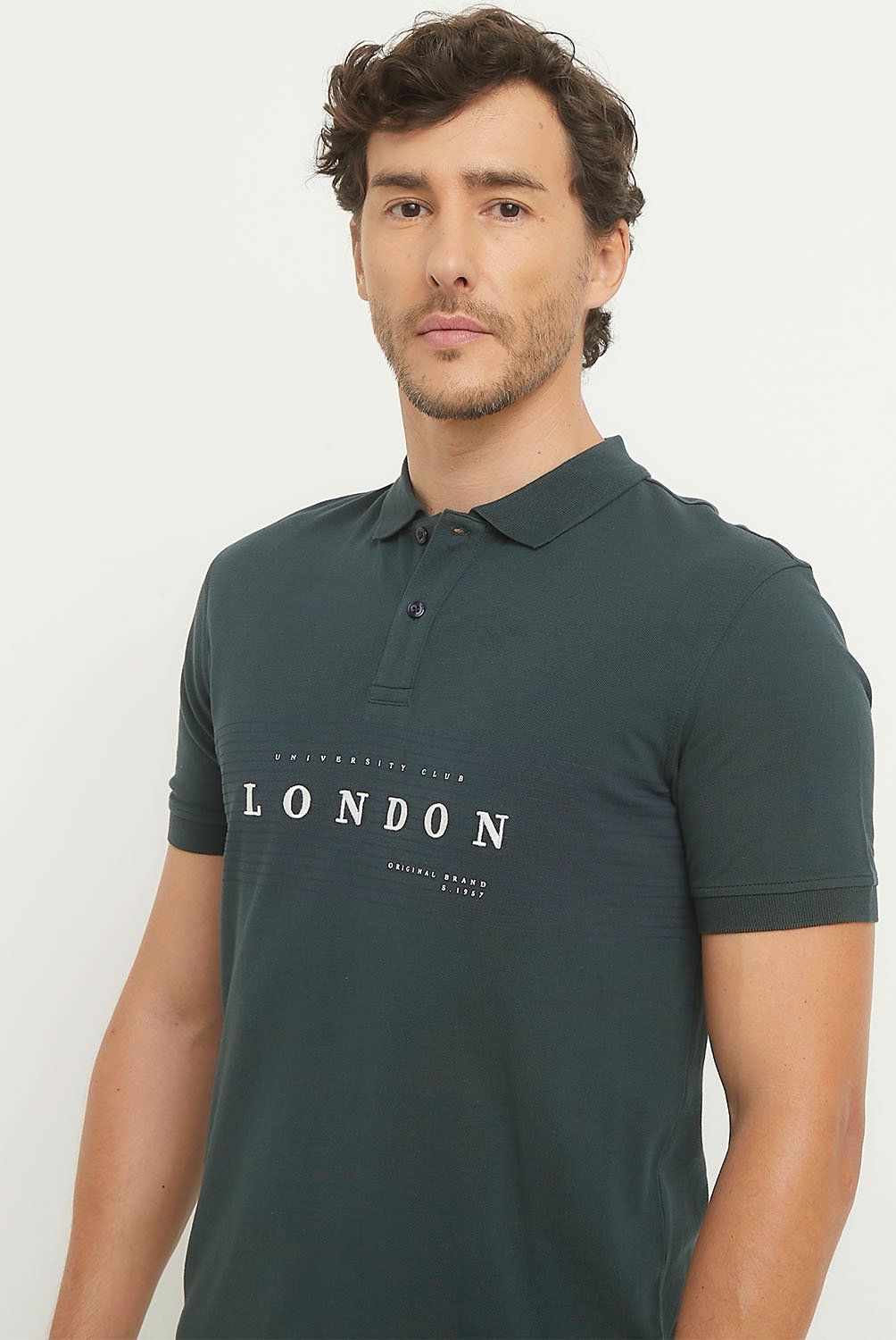 UNIVERSITY CLUB - Polera University Club Manga Corta Algodón Hombre Bordada