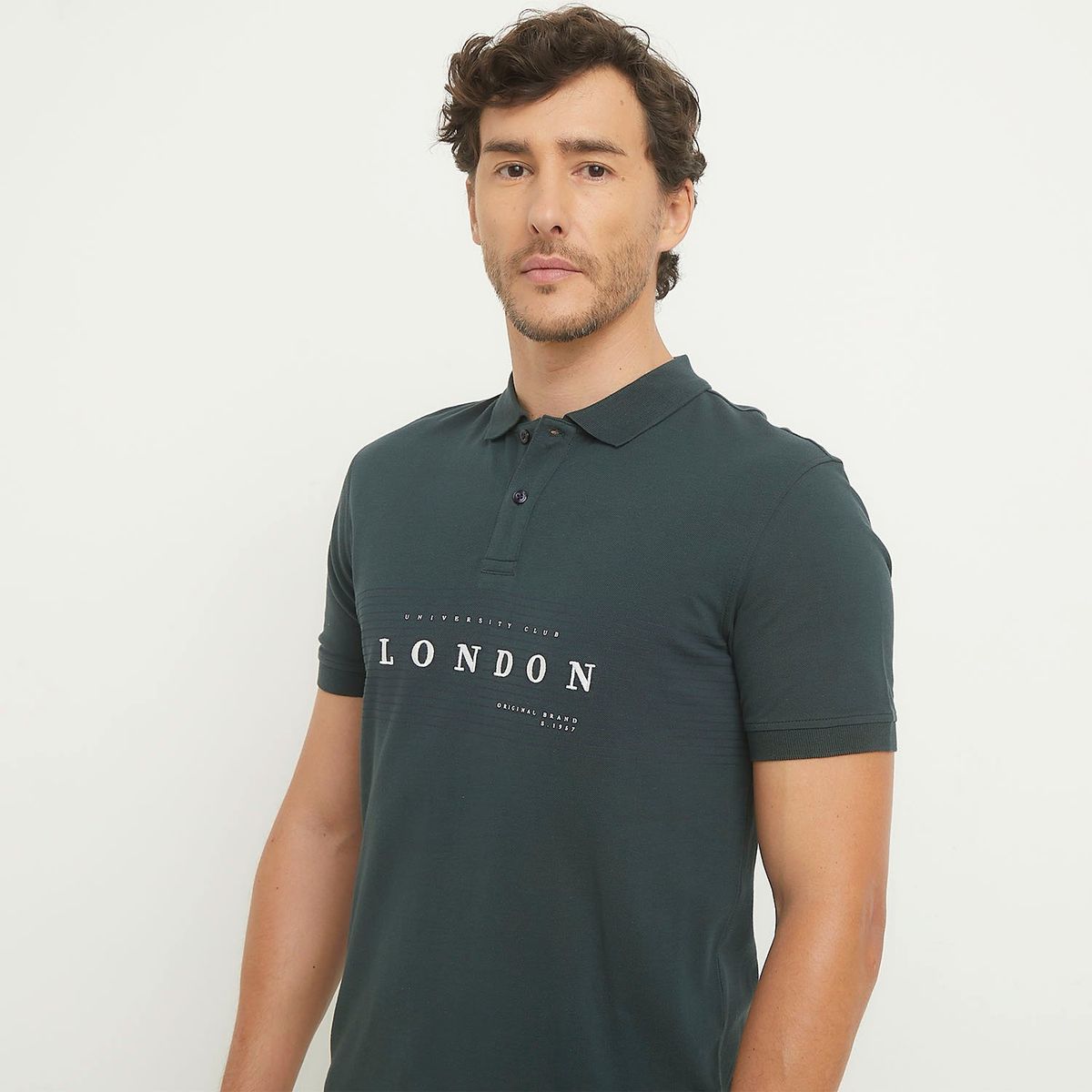 UNIVERSITY CLUB - Polera University Club Manga Corta Algodón Hombre Bordada