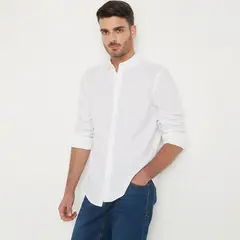 BASEMENT - Camisa Manga Larga Algodón Slim Fit Hombre