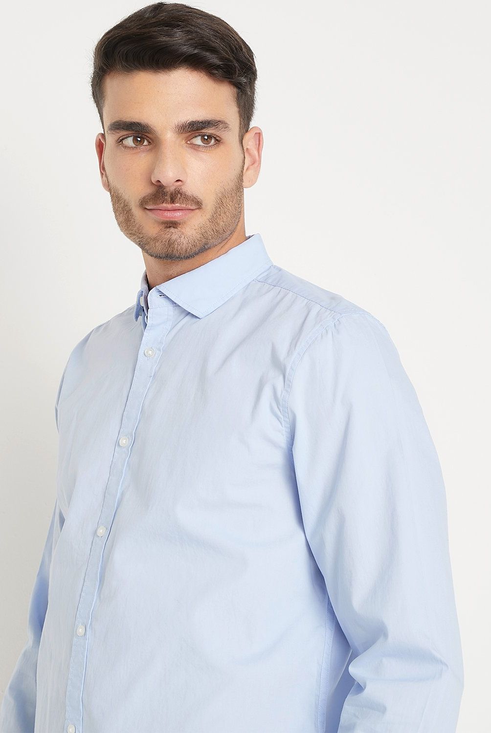 BASEMENT - Camisa Casual Hombre Basement Algodón Slim Fit Rayas