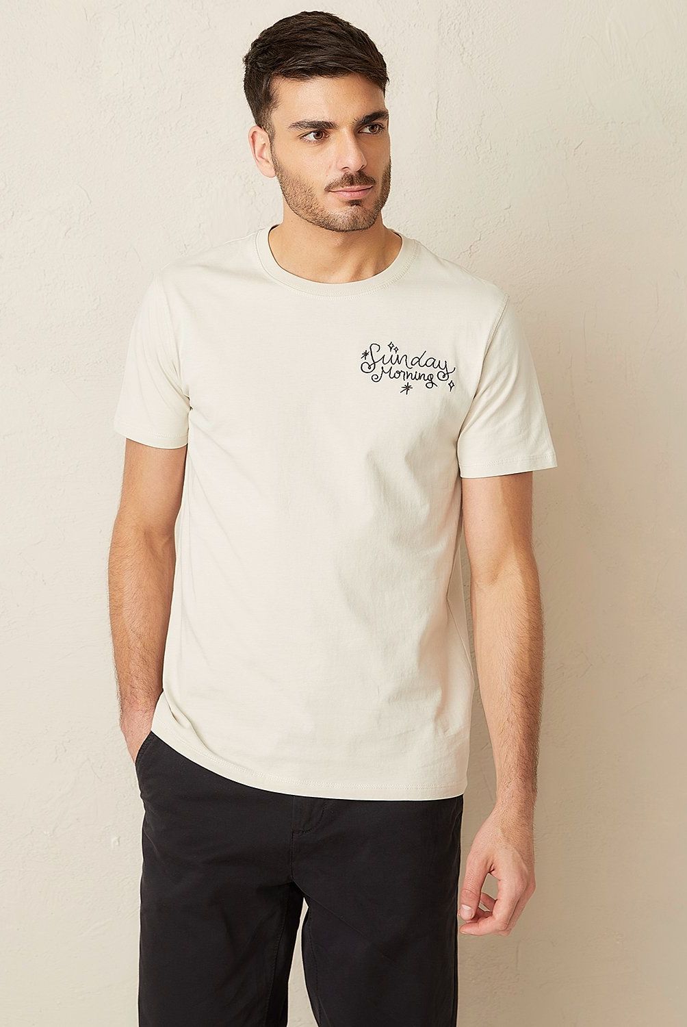 BASEMENT - Polera Basement Manga Corta Estampada Algodón Hombre