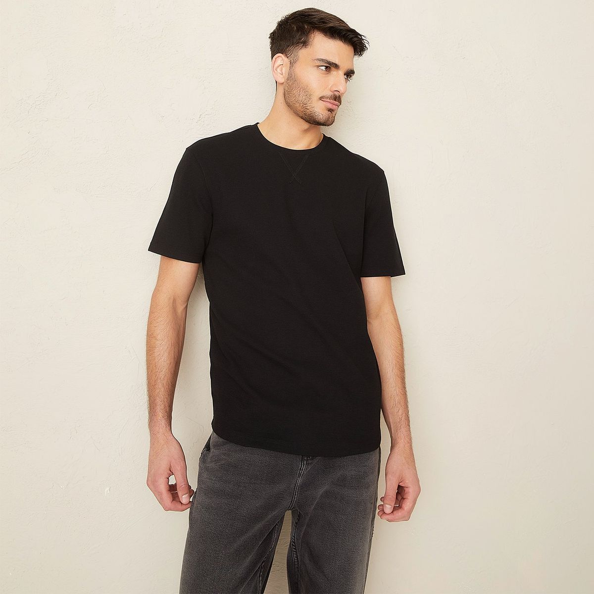 BASEMENT - Polera Basement Manga Corta Relaxed Fit Hombre Casual