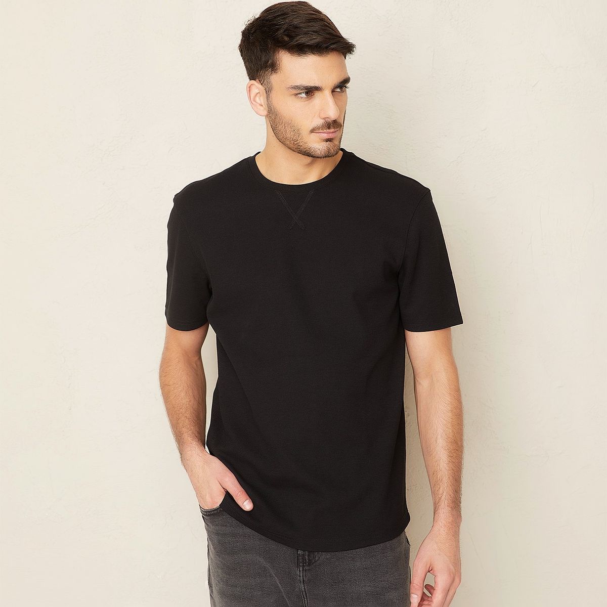 BASEMENT - Polera Basement Manga Corta Relaxed Fit Hombre Casual