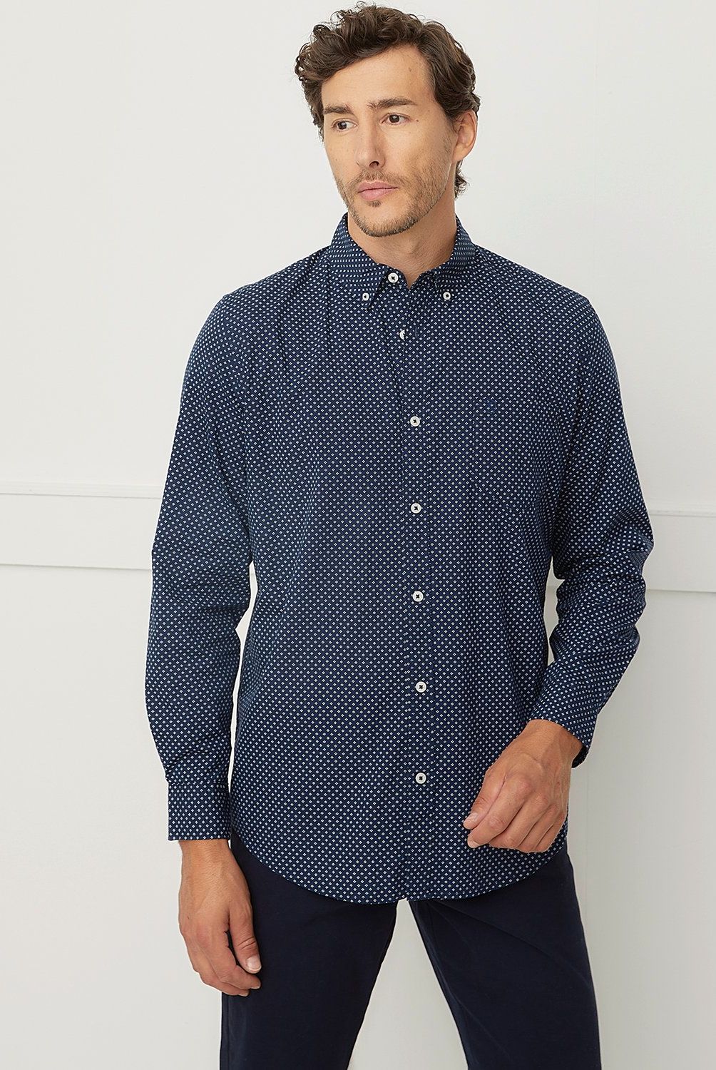 CHRISTIAN LACROIX - Camisa Manga Larga Print Algodón Regular Fit Hombre Christian Lacroix