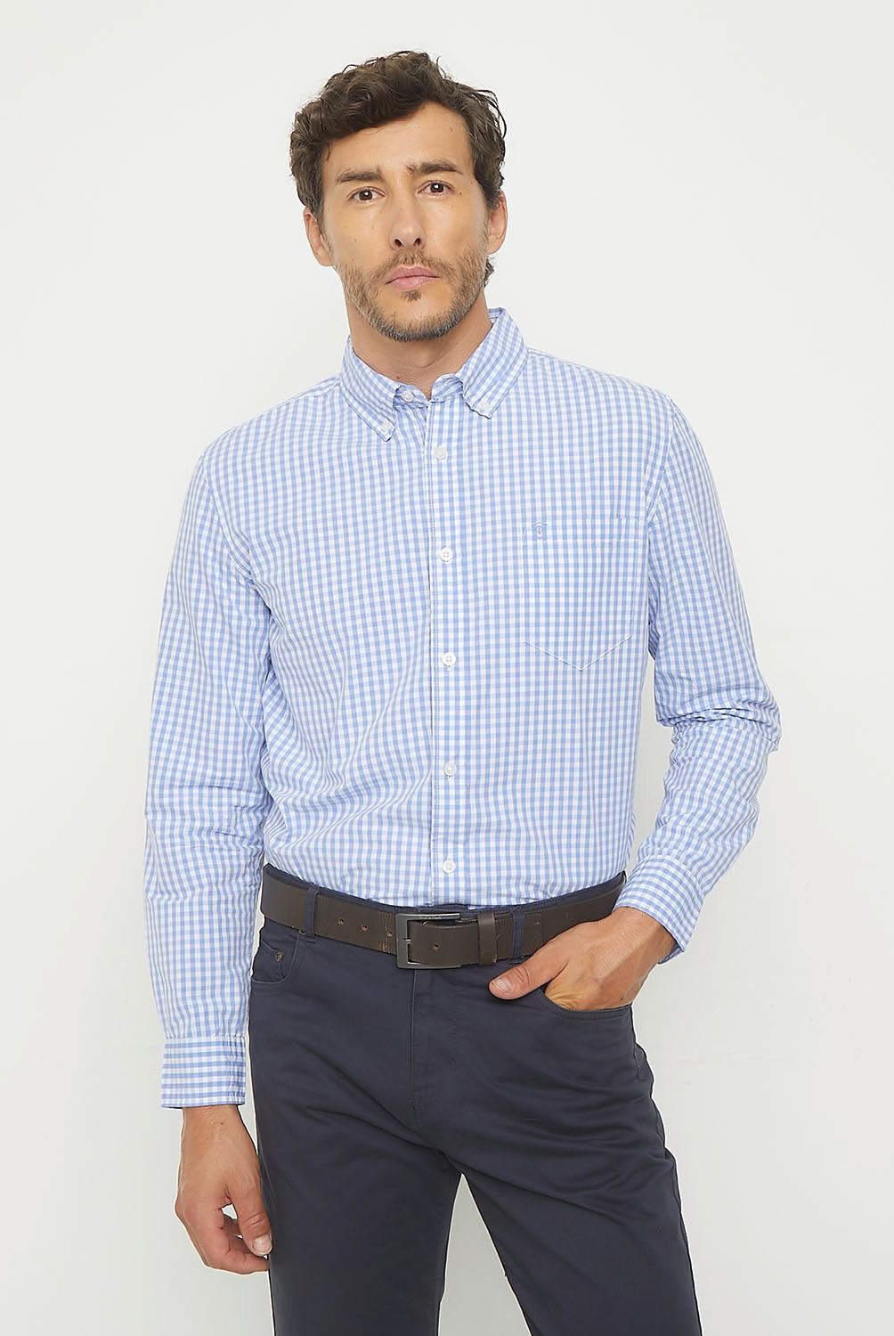 CHRISTIAN LACROIX - Camisa Manga Larga Check Regular Fit Hombre Christian Lacroix
