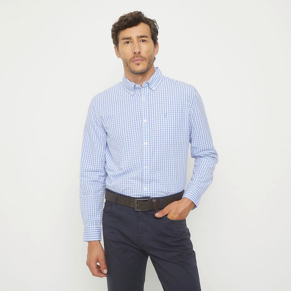 CHRISTIAN LACROIX - Camisa Manga Larga Check Regular Fit Hombre Christian Lacroix