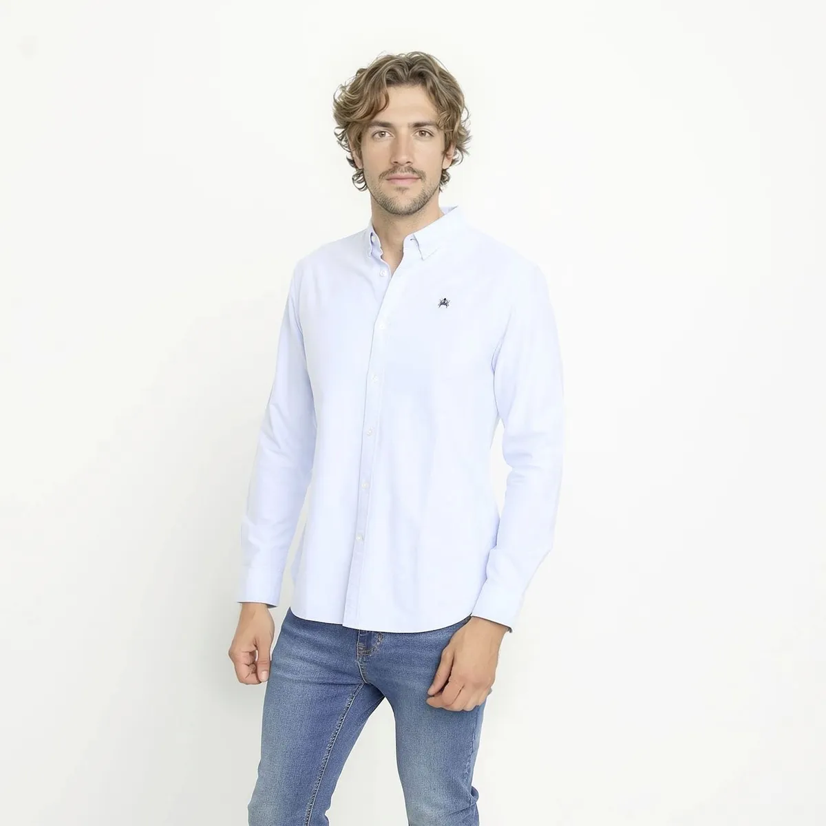 CASCAIS - Camisa Manga Larga Oxford Slim Fit Algodón Hombre Cascais