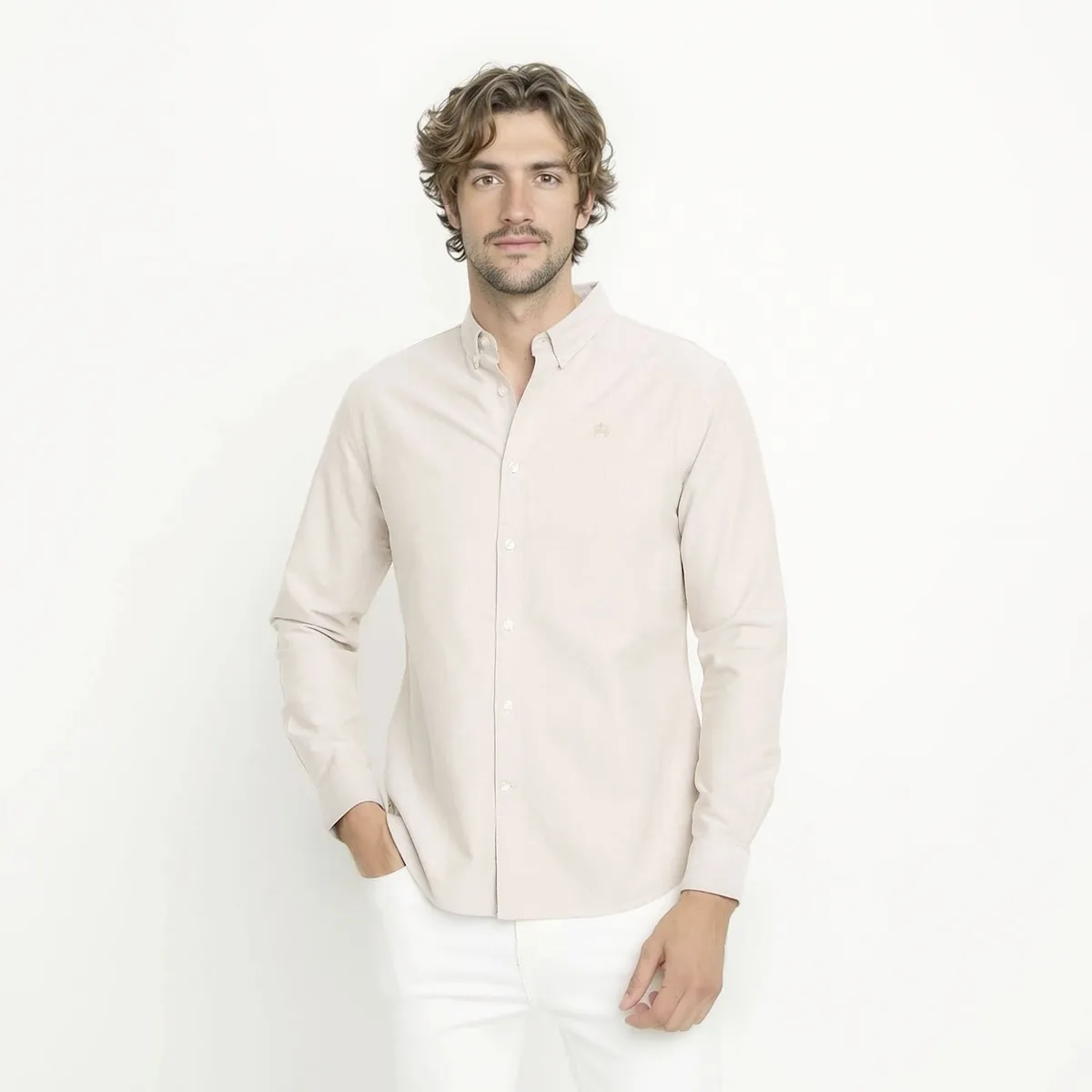 CASCAIS - Camisa Manga Larga Oxford Slim Fit Algodón Hombre Cascais