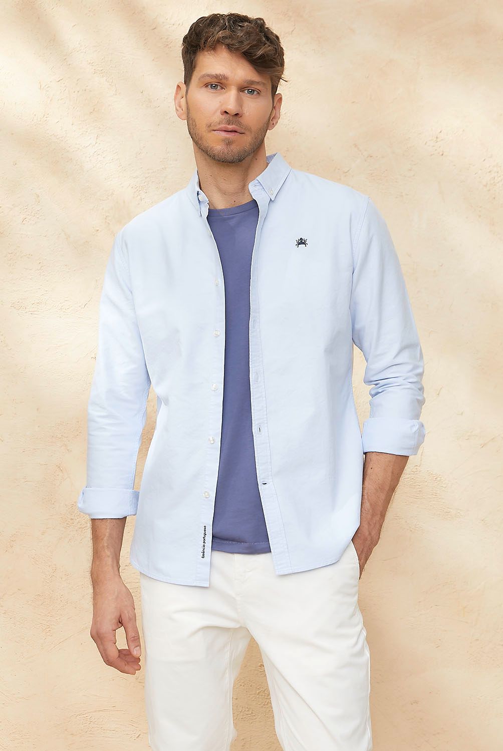 CASCAIS - Camisa Manga Larga Oxford Slim Fit Algodón Hombre Cascais