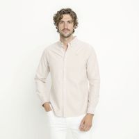 Camisa Manga Larga Oxford Slim Fit Algodón Hombre