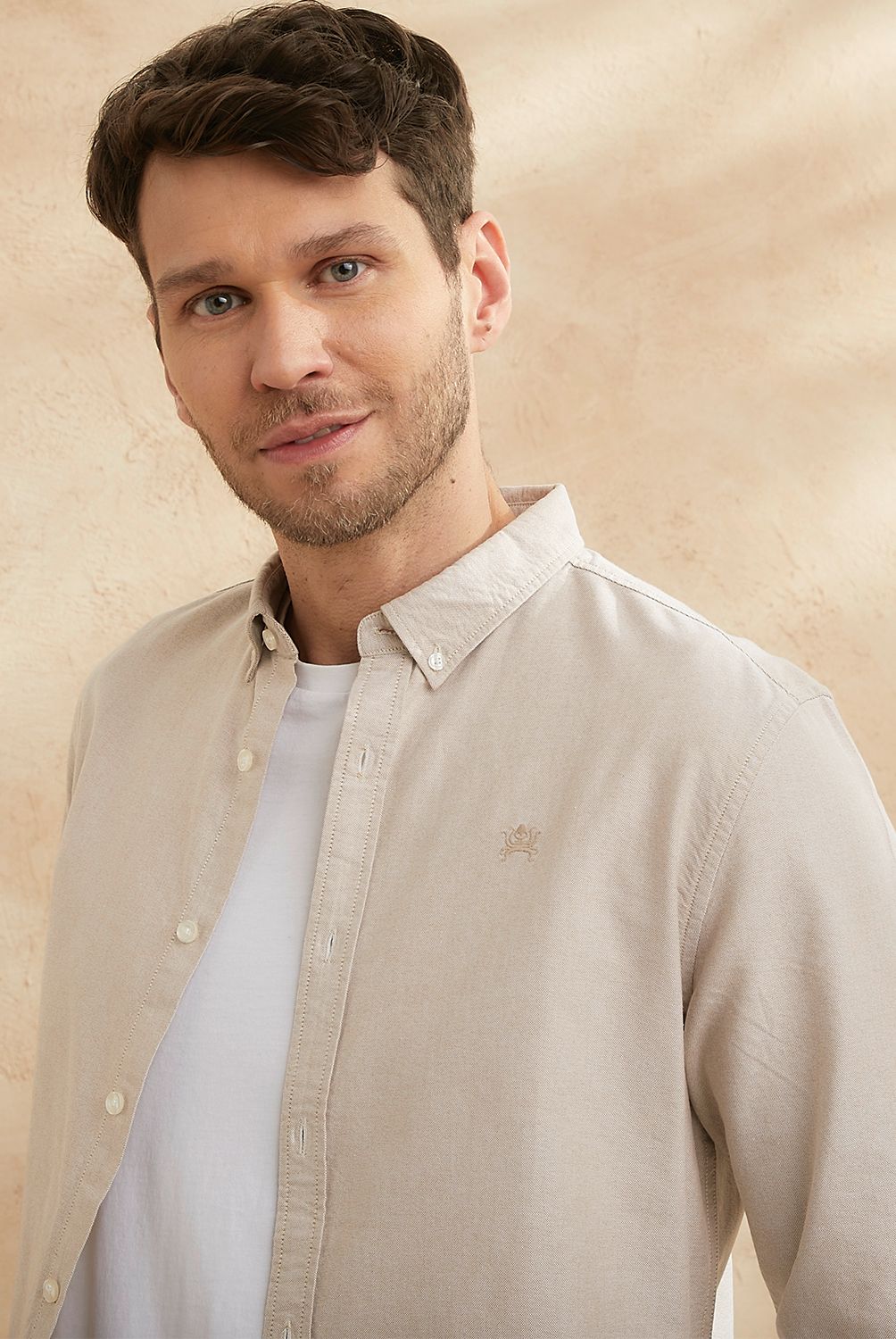 CASCAIS - Camisa Manga Larga Oxford Slim Fit Algodón Hombre Cascais