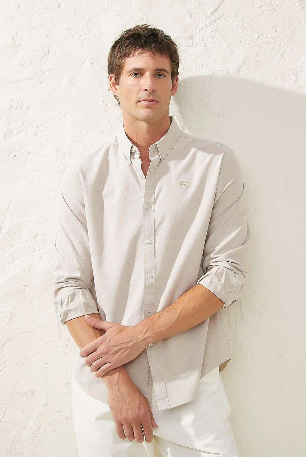 CASCAIS - Camisa Casual Hombre Cascais Slim Fit Algodón Manga Larga