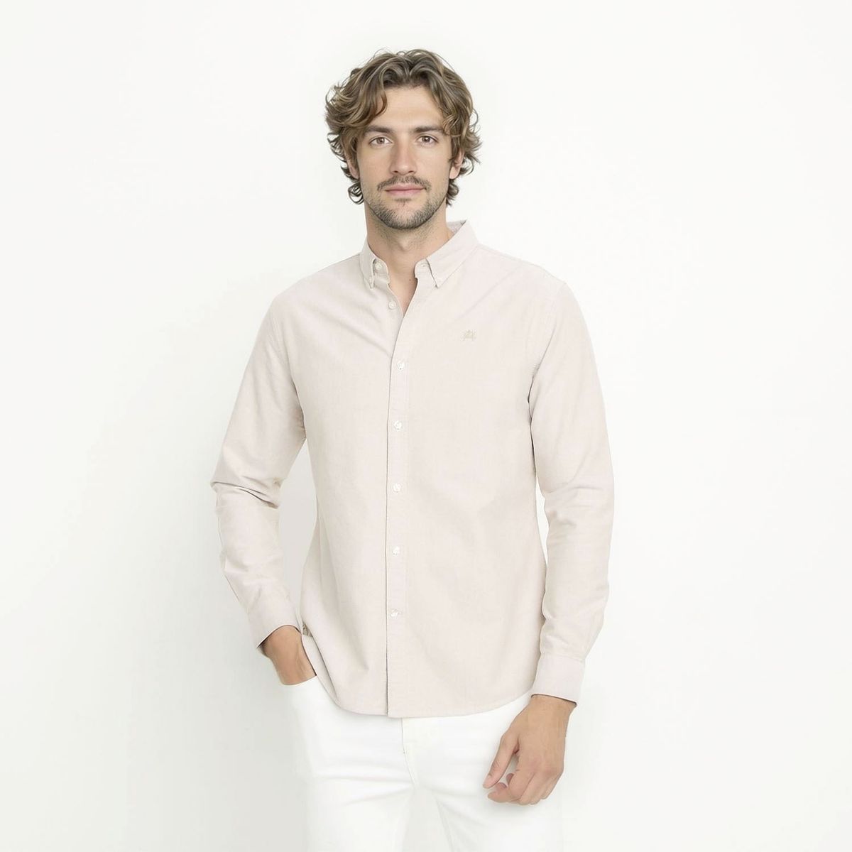 CASCAIS - Camisa Manga Larga Oxford Slim Fit Algodón Hombre Cascais