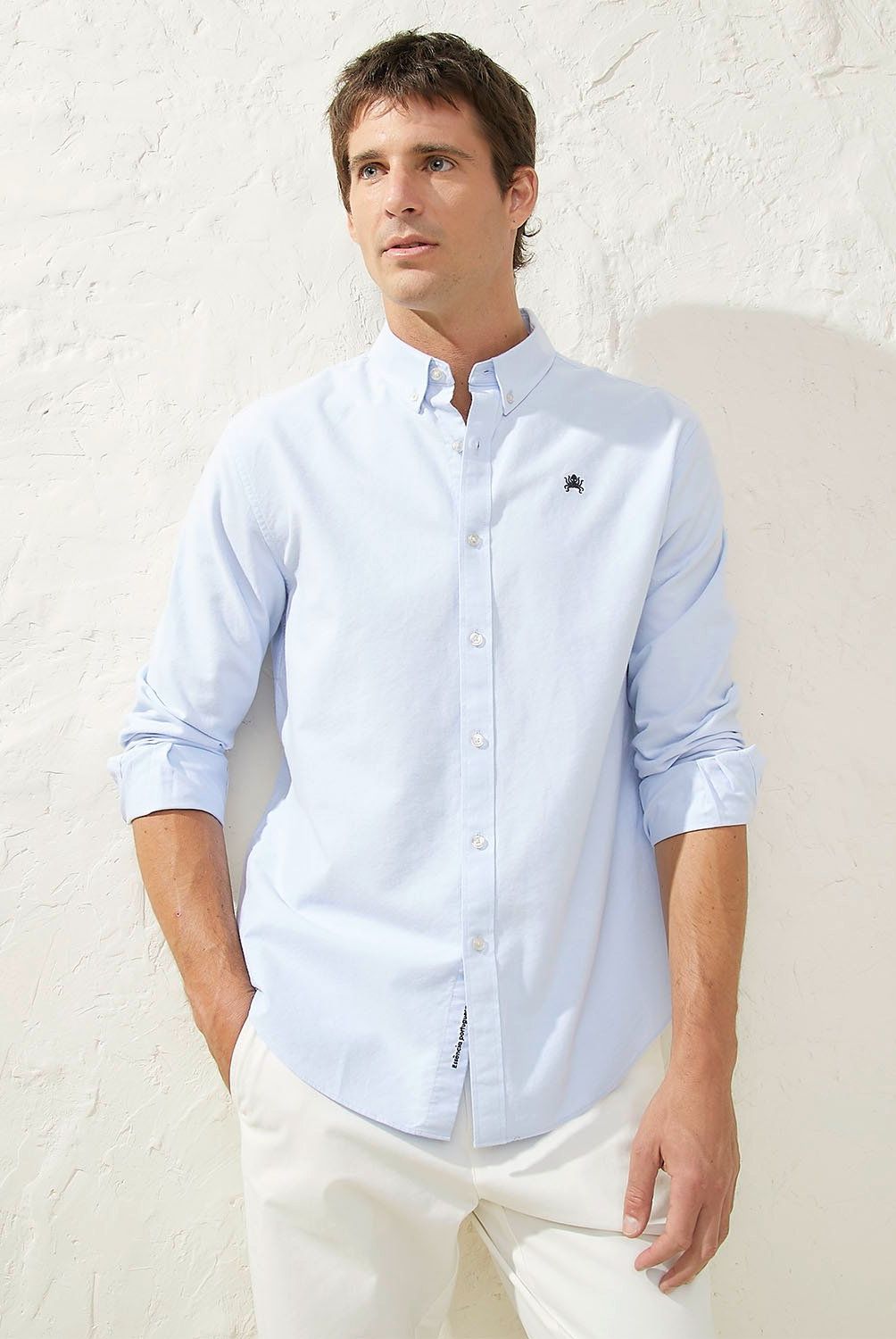 CASCAIS - Camisa Casual Hombre Cascais Slim Fit Algodón Manga Larga