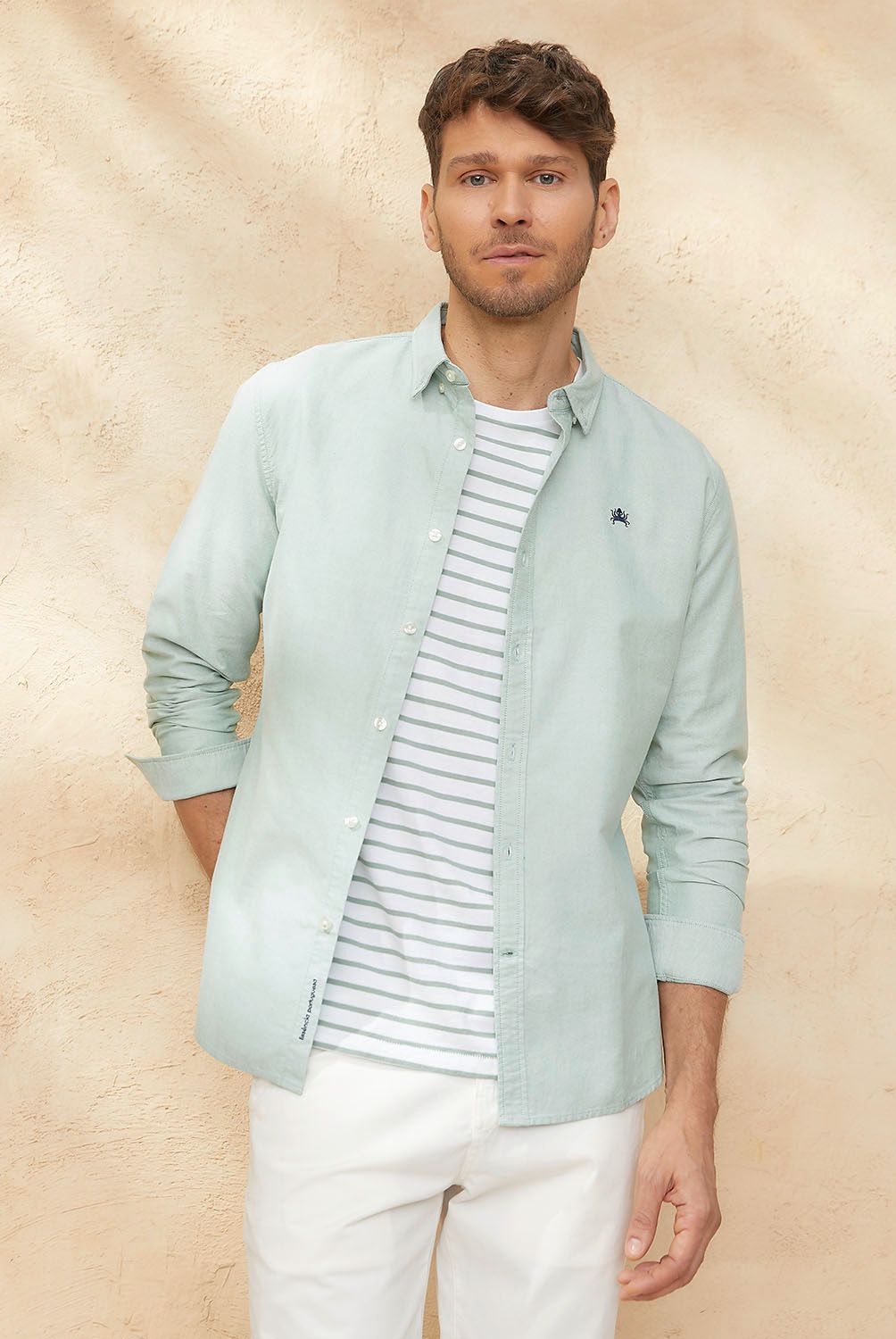 CASCAIS - Camisa Manga Larga Oxford Slim Fit Algodón Hombre Cascais