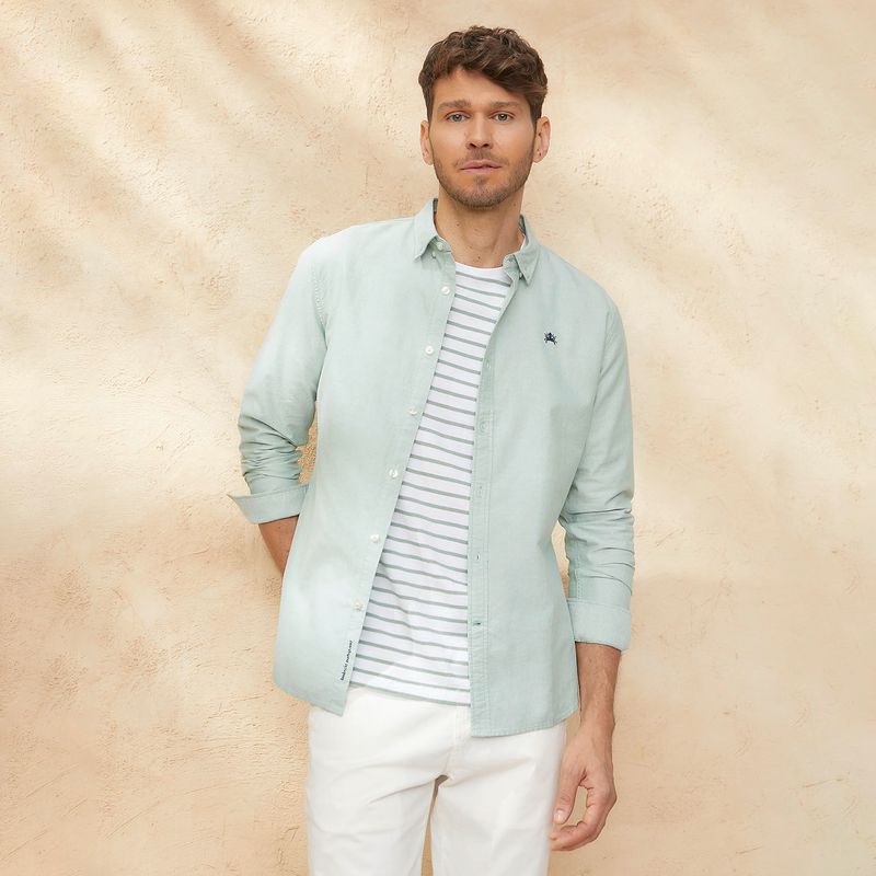 CASCAIS - Camisa Manga Larga Oxford Slim Fit Algodón Hombre Cascais