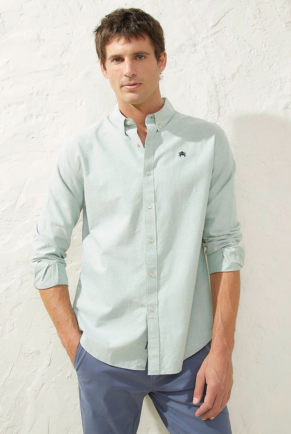 CASCAIS - Camisa Casual Hombre Cascais Slim Fit Algodón Manga Larga
